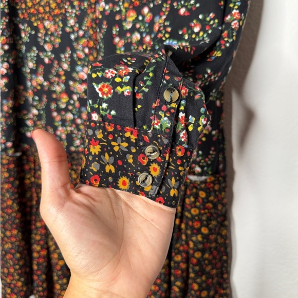 Maeve Anthropologie Marie Button Front Tunic Dress Floral Size 6 - Picture 4 of 9